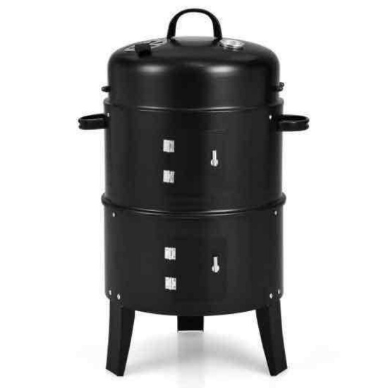 Costway Cambo 3-in-1 BBQ Charcoal Grill with Built-in Thermometer
