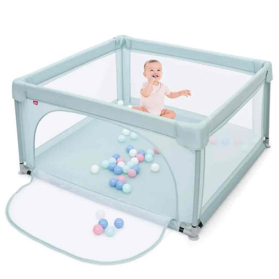 COSTWAY 120 x 120cm Baby Laufstall mit 50 Spielballen