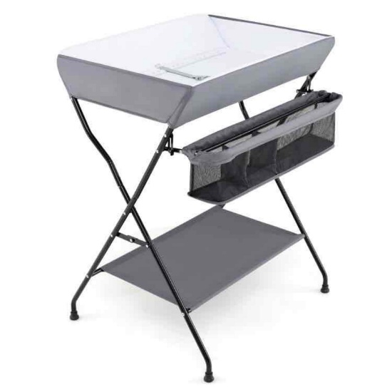 Foldable changing table for storing baby diapers