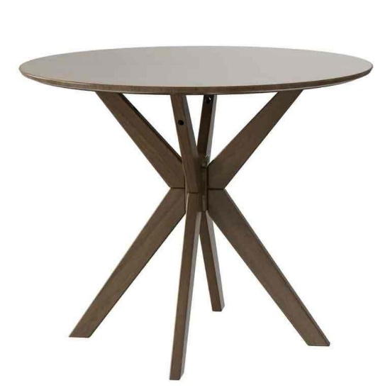Modern Round Wood Dining Table 35'' W/ Solid Wood Legs& Base for Home, Office