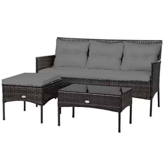 Costway 3-Piece Plastic Outdoor Sectional Set