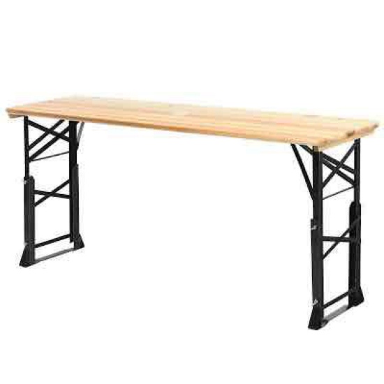 Costway 66.5 Inch Outdoor Wood Folding Picnic Table