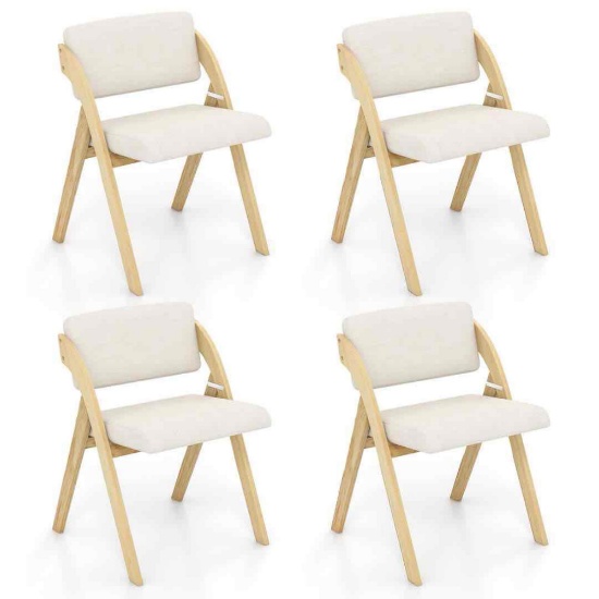Giantex Folding Dining Chair Set, Portable Kitchen Chairs with Padded Back and Seat
