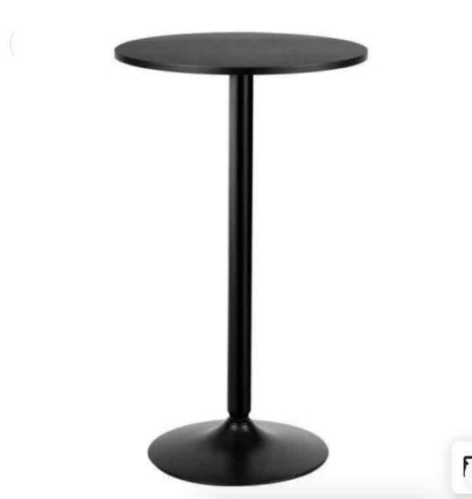 Costway 24" Modern Style Round Cocktail Table with Metal Base