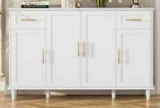 Wood Sideboard with 2 Drawer, 4 Door Buffet Storage Cabinet with