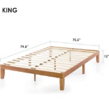 Mellow Naturalista Classic - 12 Inch Solid Wood Platform Bed with Wood Slats