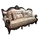 Jade Traditional Style Sofa In Cherry Finish Wood | Cosmos