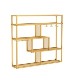 Wall Mounted Wine Rack, Metal Large Capacity Hanging Wine Rack, Liquor Cabinet Bar Bottle Display