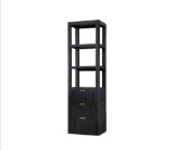 Vinnova 72-in Fir Wood Black Finish Bathroom Vanity with Fir Wood Black Finish Wood Top