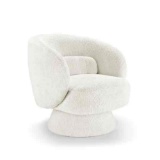 MINIMORE Dodo V2-White Sherpa Swivel Accent Chair