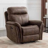 38.6''Wide Vintage Soft Breathable Vegan Leather Manual Recliner