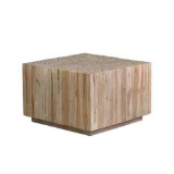 Rolfe 28 in. Gray Wash Square Wood Top Coffee Table