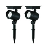 Mainstays Solar Powered Black LED Landscape Spot Light, 60 Lumens