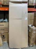 Quadro Frosted Glass Paneled Solid Manufactured Wood Standard Brown Door 28in x 80in