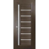Quadro Frosted Glass Paneled Solid Manufactured Wood Standard Brown Door 28in x 80in