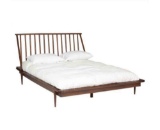Modern Wood Queen Spindle Bed Walnut