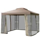 Costway Outdoor 10 ft. x 10 ft. Gazebo Canopy Shelter Awning Tent Patio Screw-free structure Garden