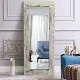 Dovelina 71 in. x 32 in. Rustic Rectangle Framed White Floor Leaning Mirror