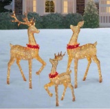 LED Deer Family with Bell Collars