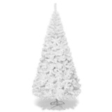 Costway 7 ft. Artificial PVC Christmas Tree with Stand White