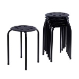 VECELO 6-Pack Round Plastic Stack Stools