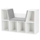 Costway 40.5 in. Wide White 6-Cubby Kids Storage Cabinet Bookcase