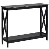 Costway Black 2-Tier Console Table Bookshelf