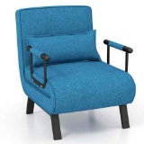 Folding 6 Position Convertible Sleeper Bed Armchair Couch with Pillow