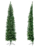 Costway 7-ft Pre-lit Slim Artificial Christmas Tree