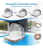 Goplus Inflatable Pool Float with Canopy