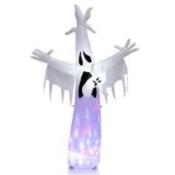 Costway 8ft Pre-lit Halloween Inflatable Ghost with Flying Wings