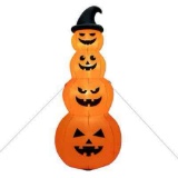 Costway 8ft Pre-lit Stacked Inflatable Pumpkin for Halloween