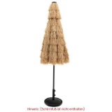Parasol Hawaii 270cm straw parasol with LED solar lighting and natural double roof