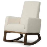 Rocking High Back Upholstered Lounge Armchair