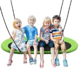 Saucer Surf Adjustable Outdoor Swing, Green