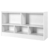 Wooden children's bookcase with 2 shelves and 5 cubes for storing toys