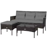 Costway 3-Piece Plastic Outdoor Sectional Set