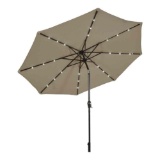 Costway 10ft Solar Patio Umbrella with Crank and LED Lights