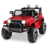 12 Volt Kids Electric Ride On Truck with Remote Control, Music and Red Light