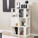2-Piece 3-Tier White Wood Shelving Unit for Small Spaces