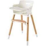 Convertible high chair with safety harness and removable tray