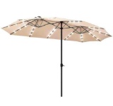 15FT Twin Patio Double-Sided Umbrella