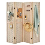 Costway 4-Panel Pegboard Display 5 FT Folding Privacy Screen