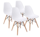 Costway White Dining Table Set Modern 5-Pieces