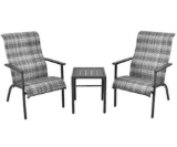 Costway 3-Piece Rattan Patio Conversation Set Gray
