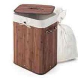 Wooden laundry basket