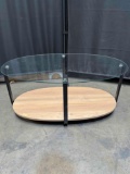Costway Glass Top Coffee Table