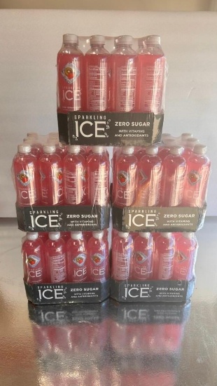 5 Cases - 12 Packs Sparkling Ice Drinks - Kiwi Strawberry Water 17fl Oz Bottles - 60 Bottles Total