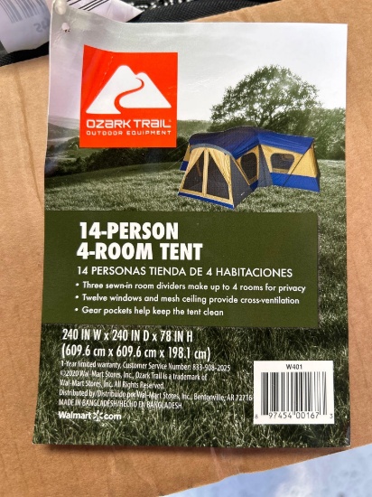 Ozark Trails 14-Person 4-Room Tent W401