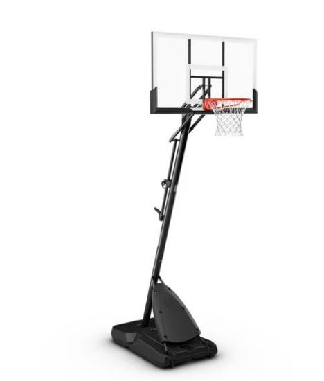 Spalding 54 inch Shatter-proof Polycarbonate Exacta Height... Portable Basketball Hoop System